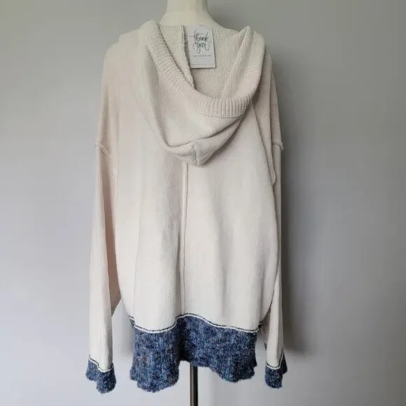 Pol Sweater Hoodie American Flag Boho Oversized NEW Sz L Patriotic Art To Wear - Picture 4 of 12